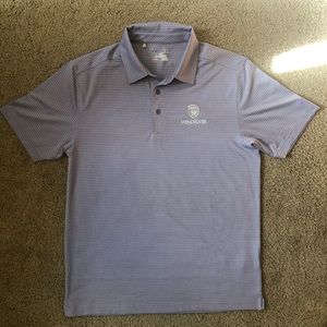 Under Armour Purple/Grey Striped Golf Polo Size M